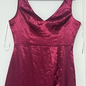 Lulu's Deep Red Satin Dress
